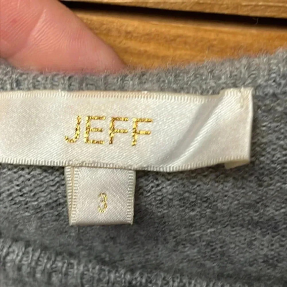 Jeff Womens sweater stars 3 gray 90% wool 10% cashmere warm winter soft sequins - Picture 3 of 8